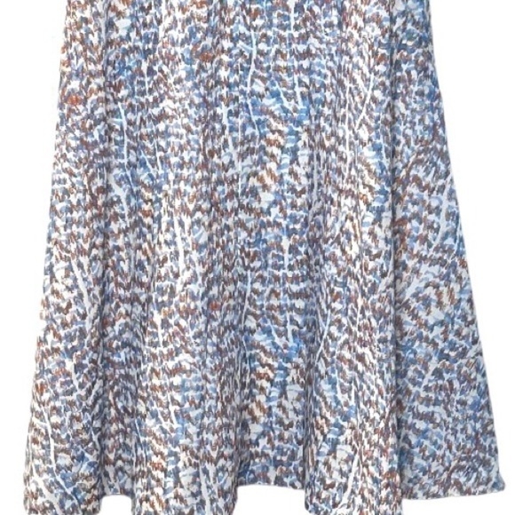 THEORY Abstract Print A-Line Sleeveless V-Neck Cut-Out Cocktail Midi Dress NEW - Picture 13 of 15